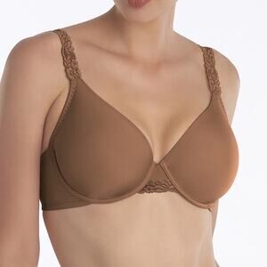 Natori 136001 Body Double with Lace Full Fit Bra Dark Brown